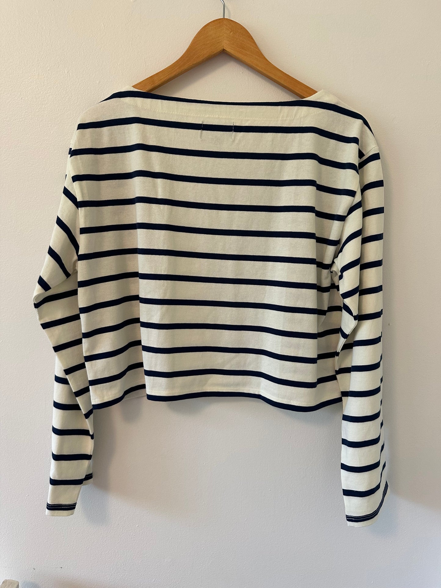 J. Crew Striped Navy and White Women's Top Size Medium
