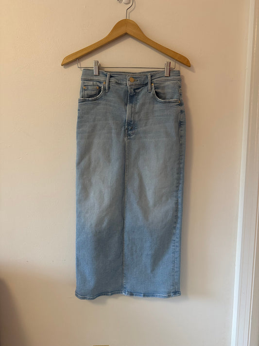 MOTHER The Pencil Pusher Stretch Denim Skirt in Limited Edition | Size 26