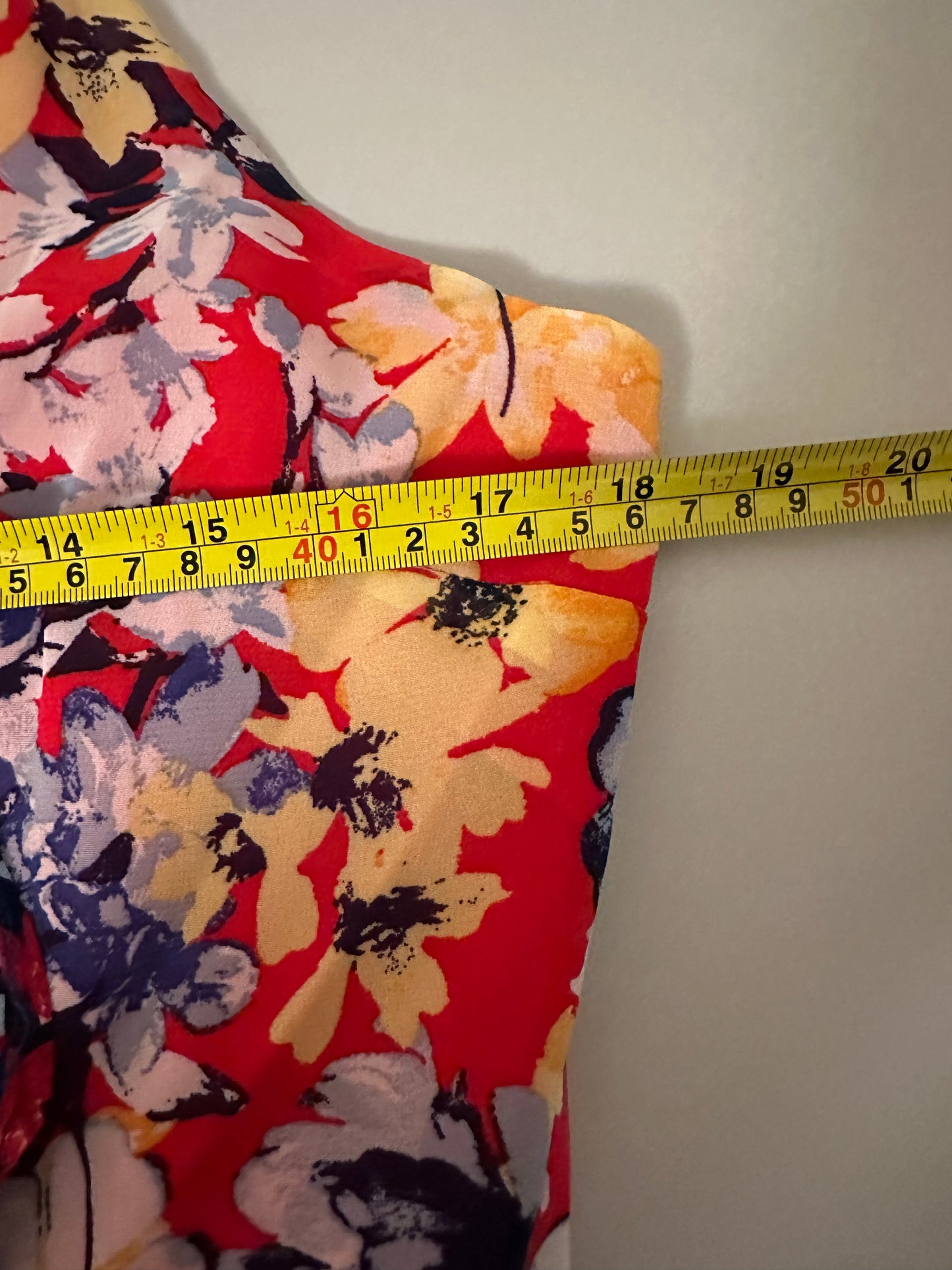 Lulu's Radiant Ruby Red Floral Print Chiffon Maxi Dress | Size Large