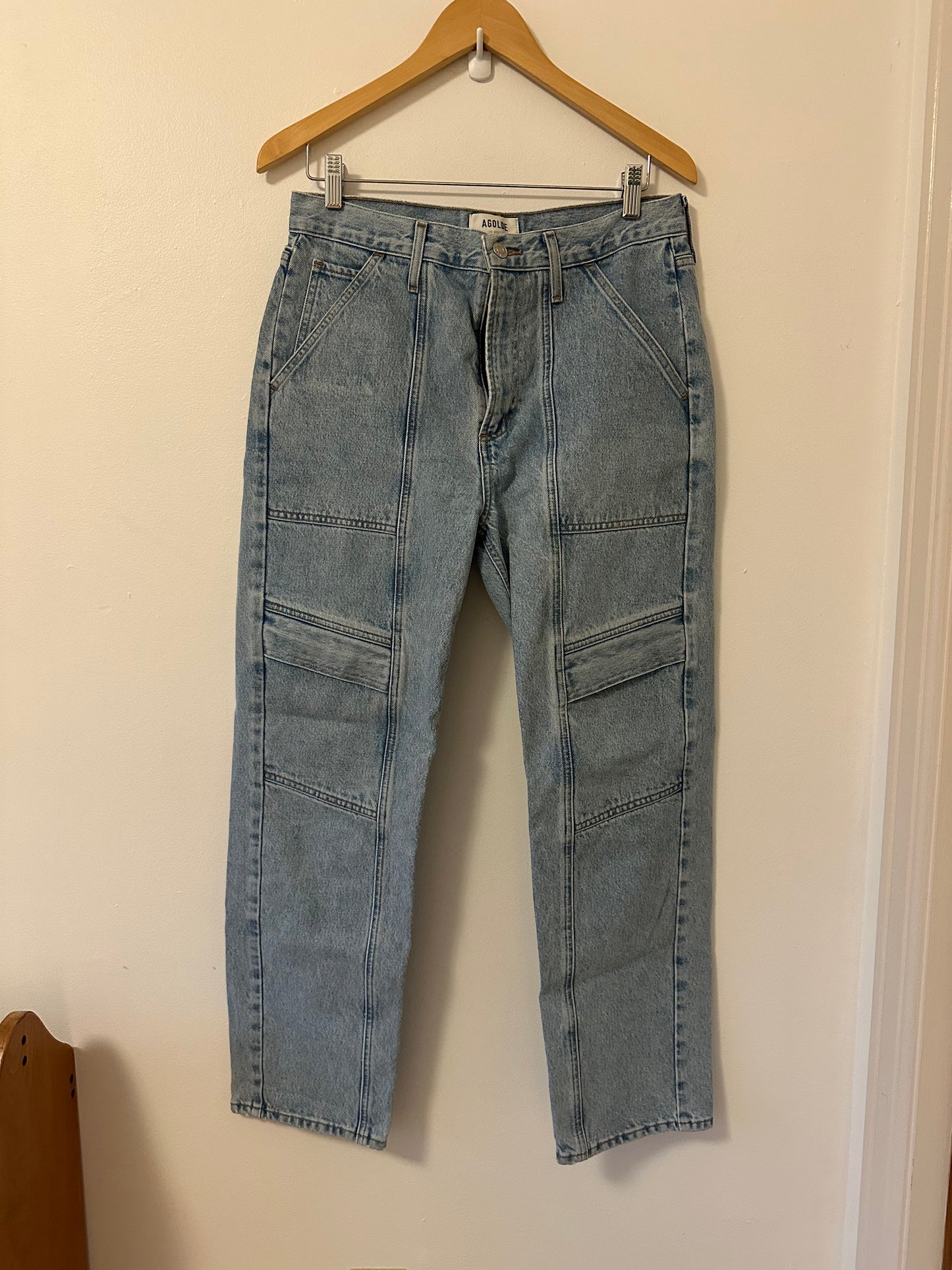 Agolde Cooper Cargo Straight Leg Cotton Stretch Jeans | Size 28