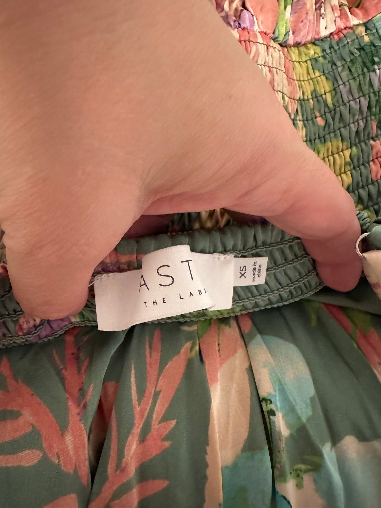 ASTR the Label Women's Floral Spaghetti Strap Pleated Empire Waist Dress Size XS