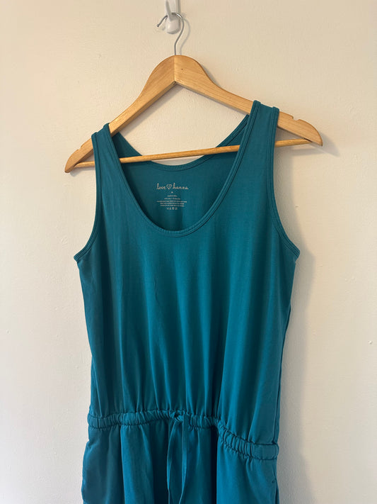 Hanna Andersson Teal Sleeveless Midi Dress - Size Medium