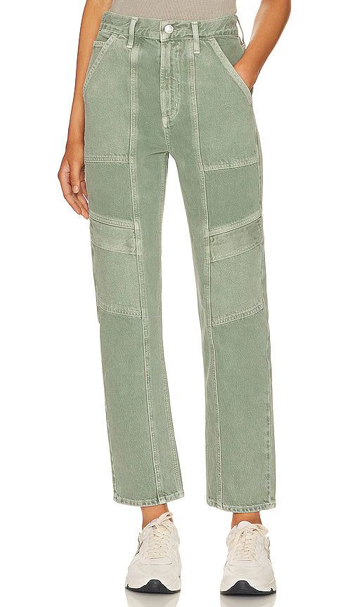 Agolde Cooper Cargo Straight Leg Cotton Jeans in Salamander | Size 28