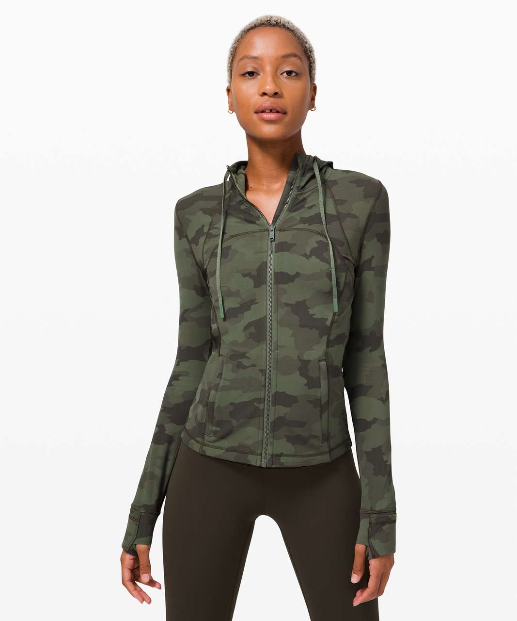 Lululemon Hooded Define Jacket *Nulu Camo Green Twill Multi - Size 8