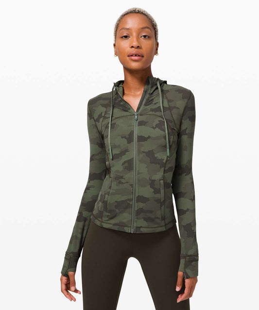 Lululemon Hooded Define Jacket *Nulu Camo Green Twill Multi - Size 8