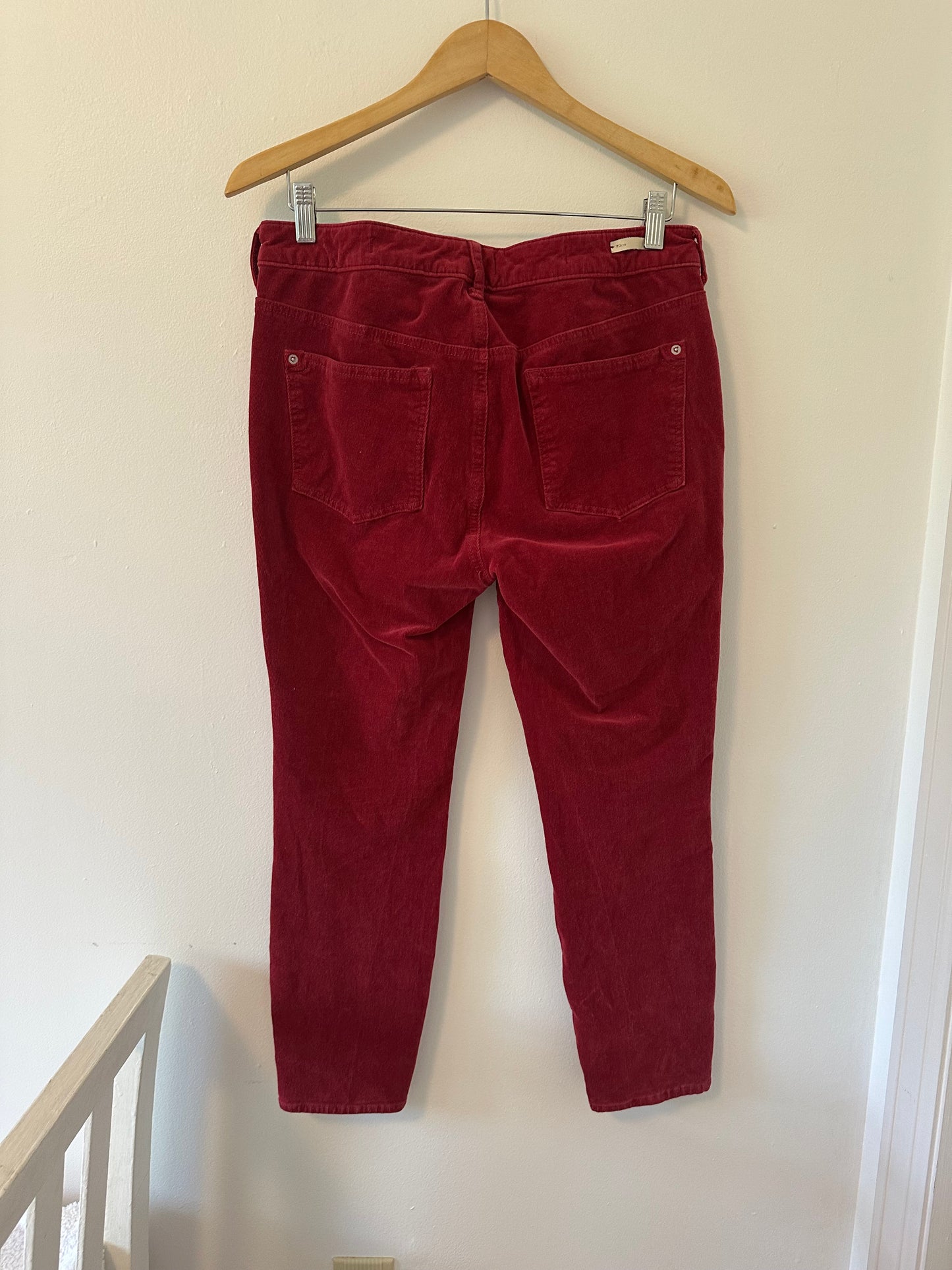 Pilcro Women's Berry Red Stretch Corduroy Skinny Jeans - Size 31