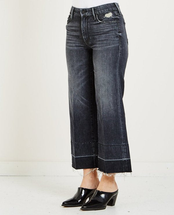 MOTHER The Roller Crop Undone Hem in Of Cats and Kings | Size 26