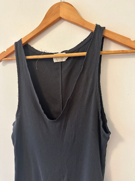 Nation LTD Charcoal Grey Ribbed Tank Top - Size Medium