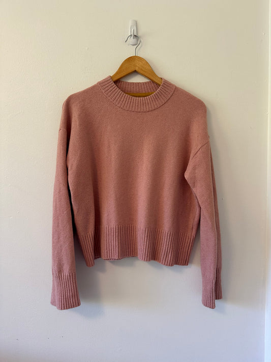 Faherty Jackson Crewneck Sweater in Rose Ash | Size XS