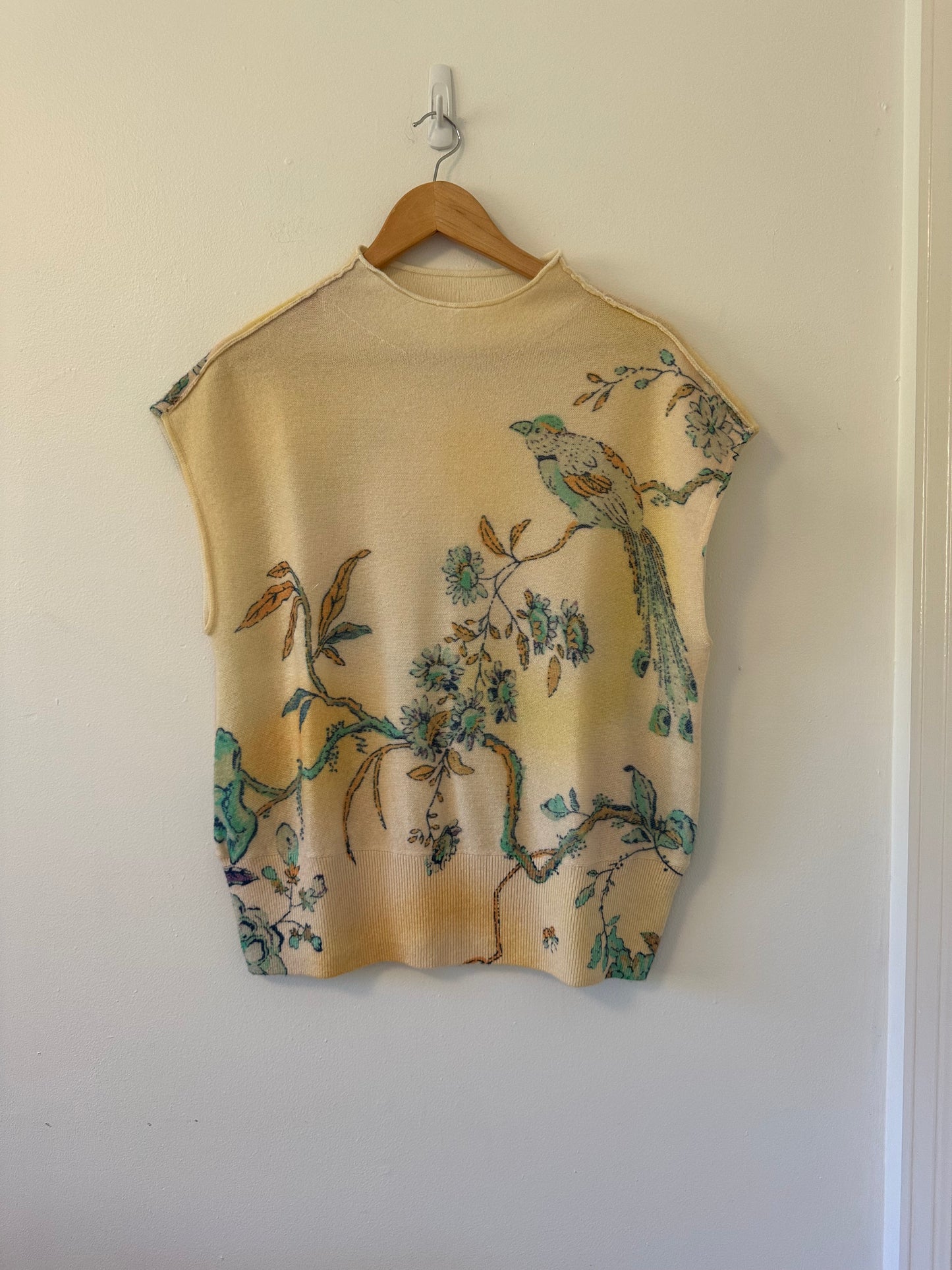 By Anthropologie Cashmere Floral Printed Sweater | Size Large
