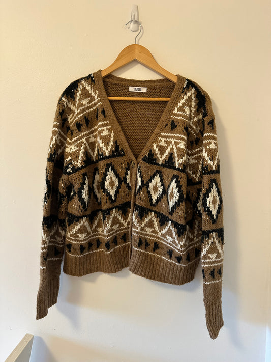 BB Dakota Brown and Black Patterned Cardigan