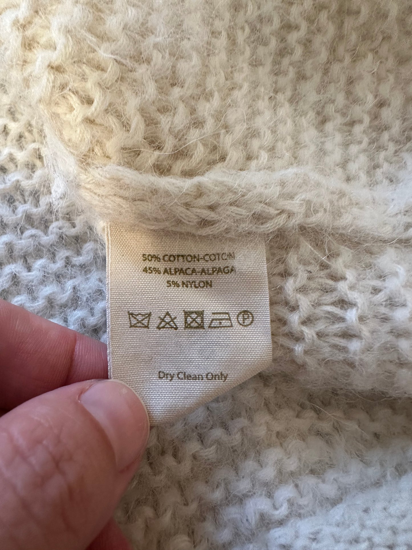 Free People Cream Oversized Sweater - Size XS