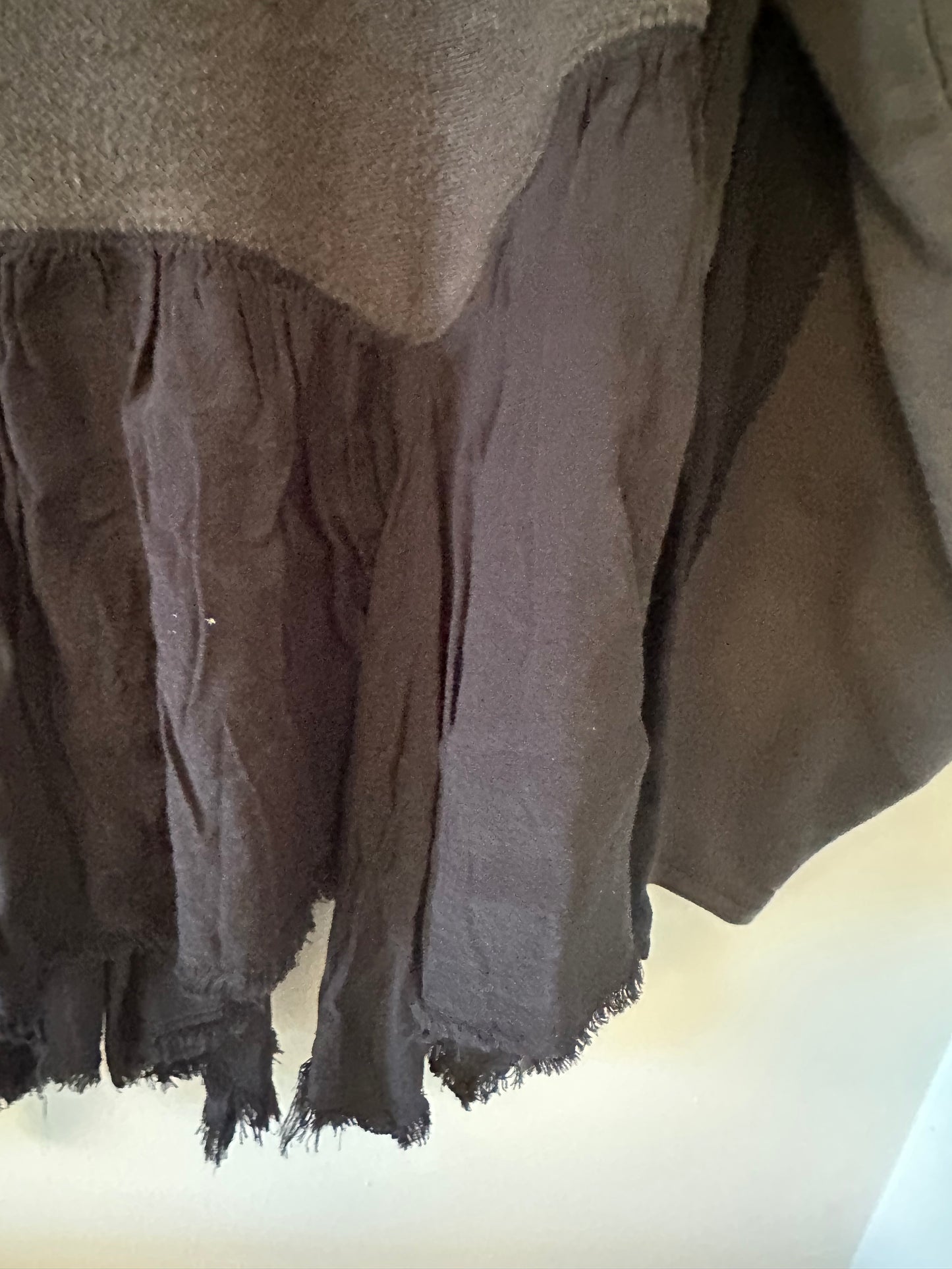 Free People Ruffle Peplum Sweatshirt in Black - Size XS