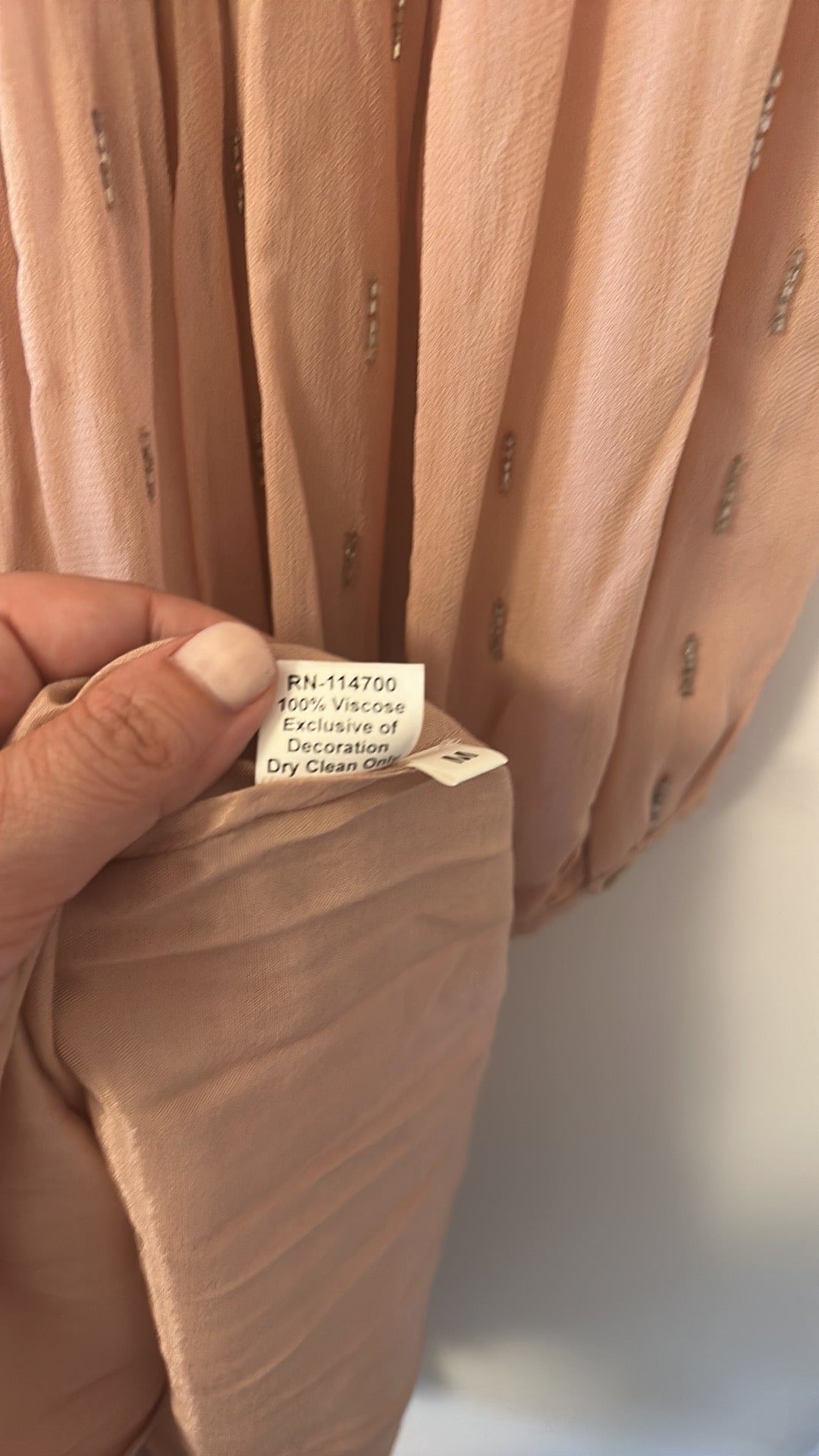 NWT Chan Luu Embellished Blush Pink Wrap Dress Size Medium