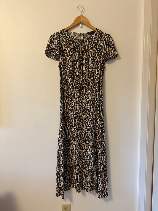Banana Republic - Leopard Animal Print Maxi Dress with Tie Back | Size Small