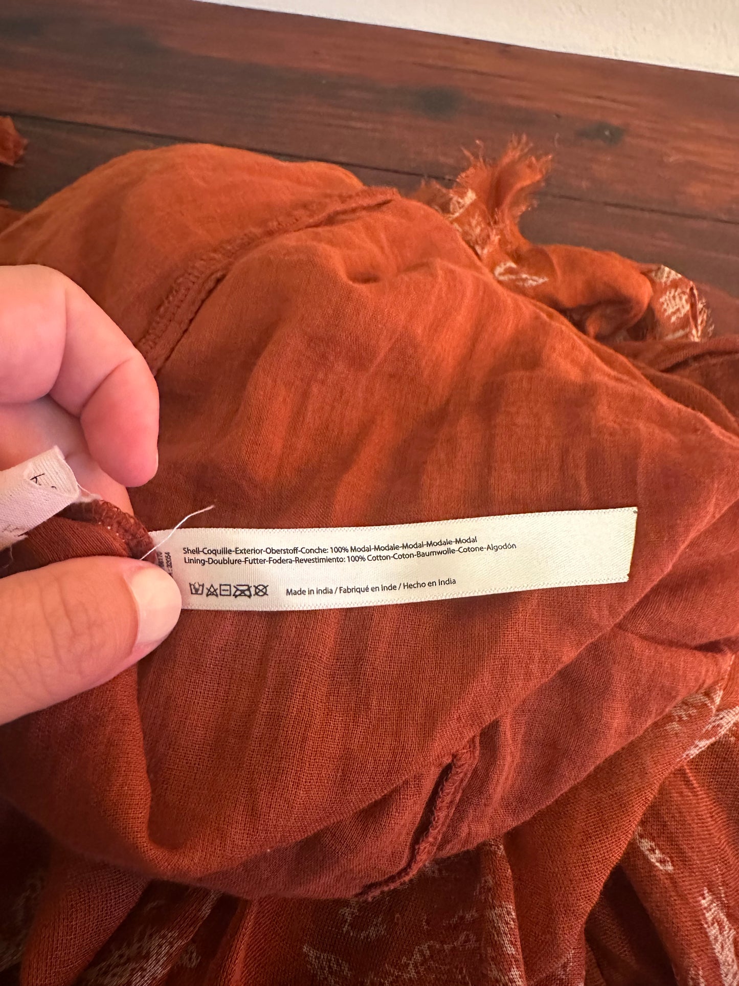 FP One Free People Bohemian Rust Maxi Skirt - Size Small