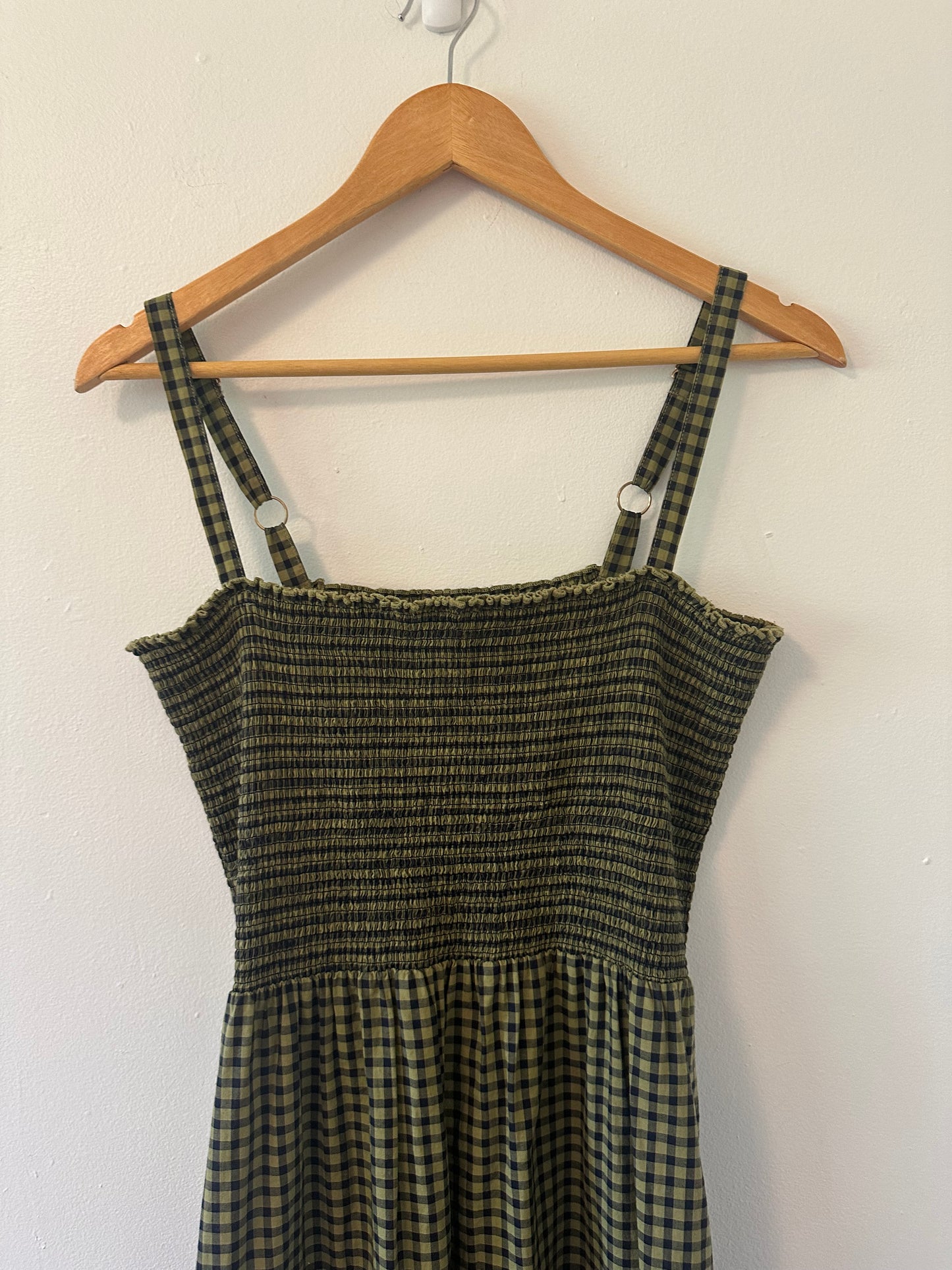 Nation LTD Embry Checkered Midi Dress in Lichen