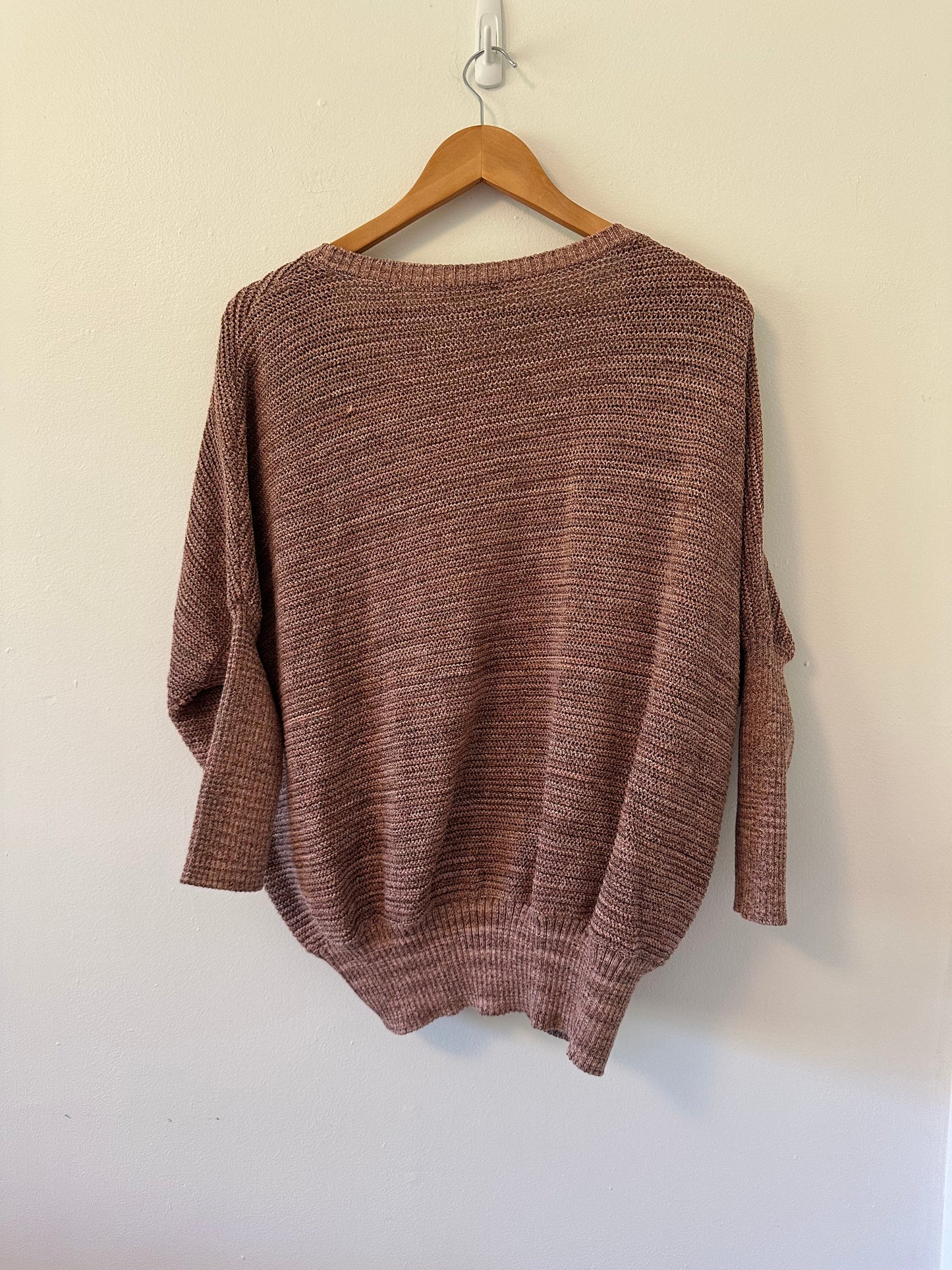 Prana V-Neck Sweater in Warm Rose | Size Small