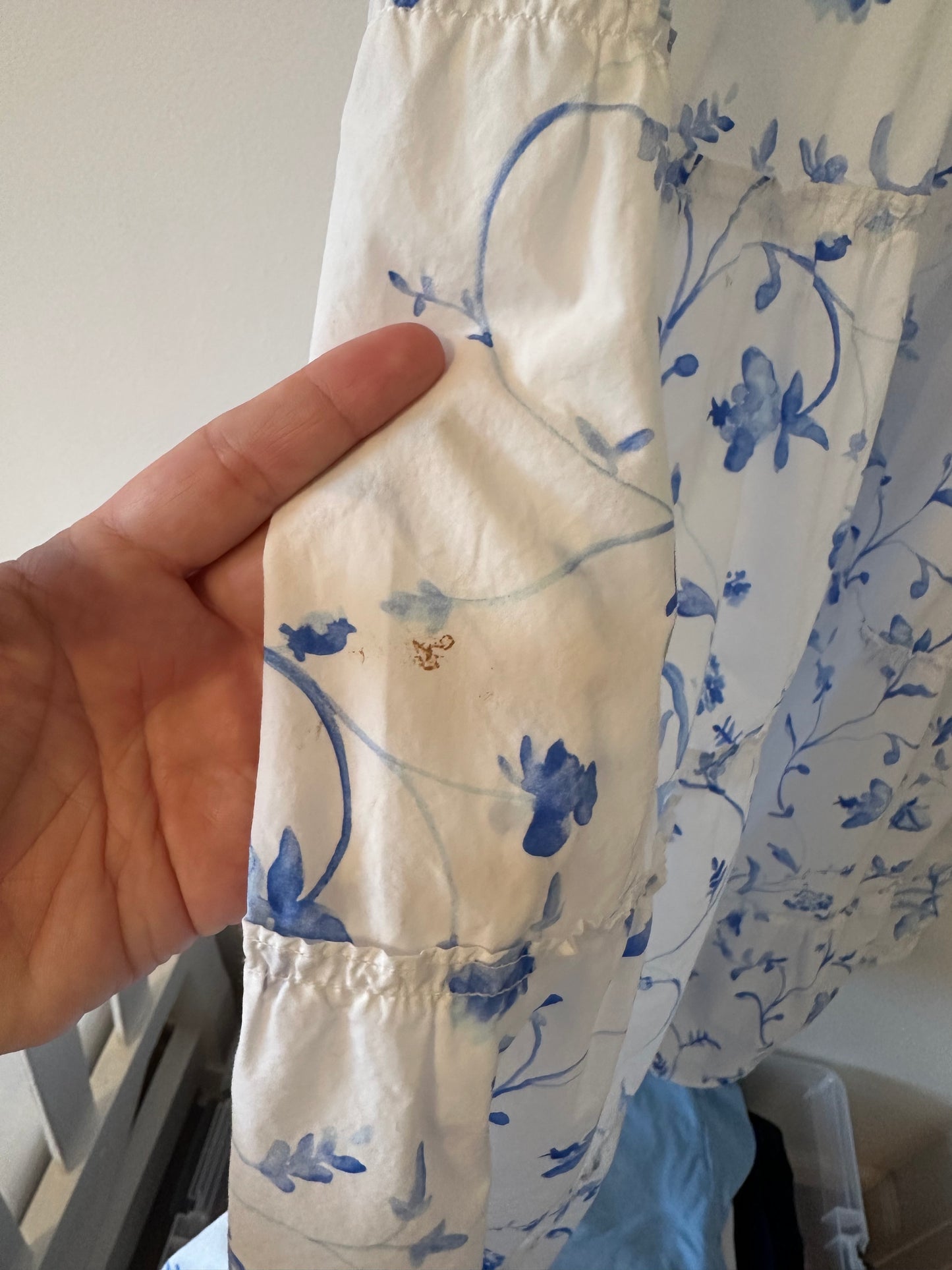 Hill House The Ellie Nap Dress in Blue Botanical - Size Medium