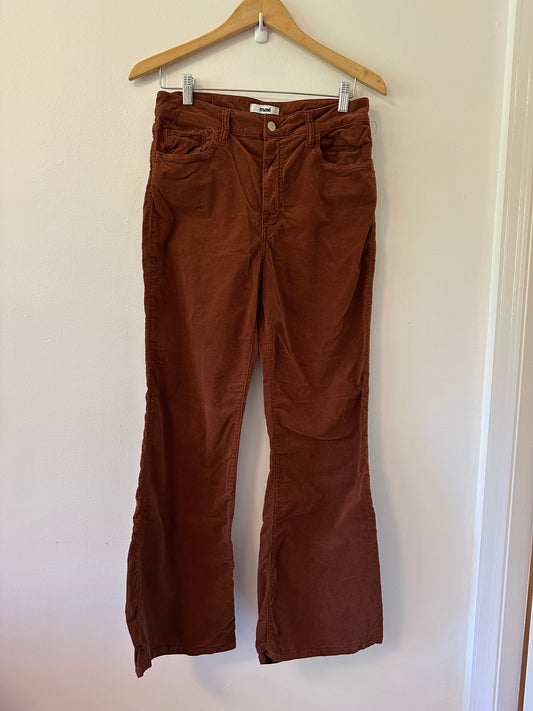 Mavi - Brown Velvet Rust High-Rise 70s Bootcut Flare Pants | Size 30