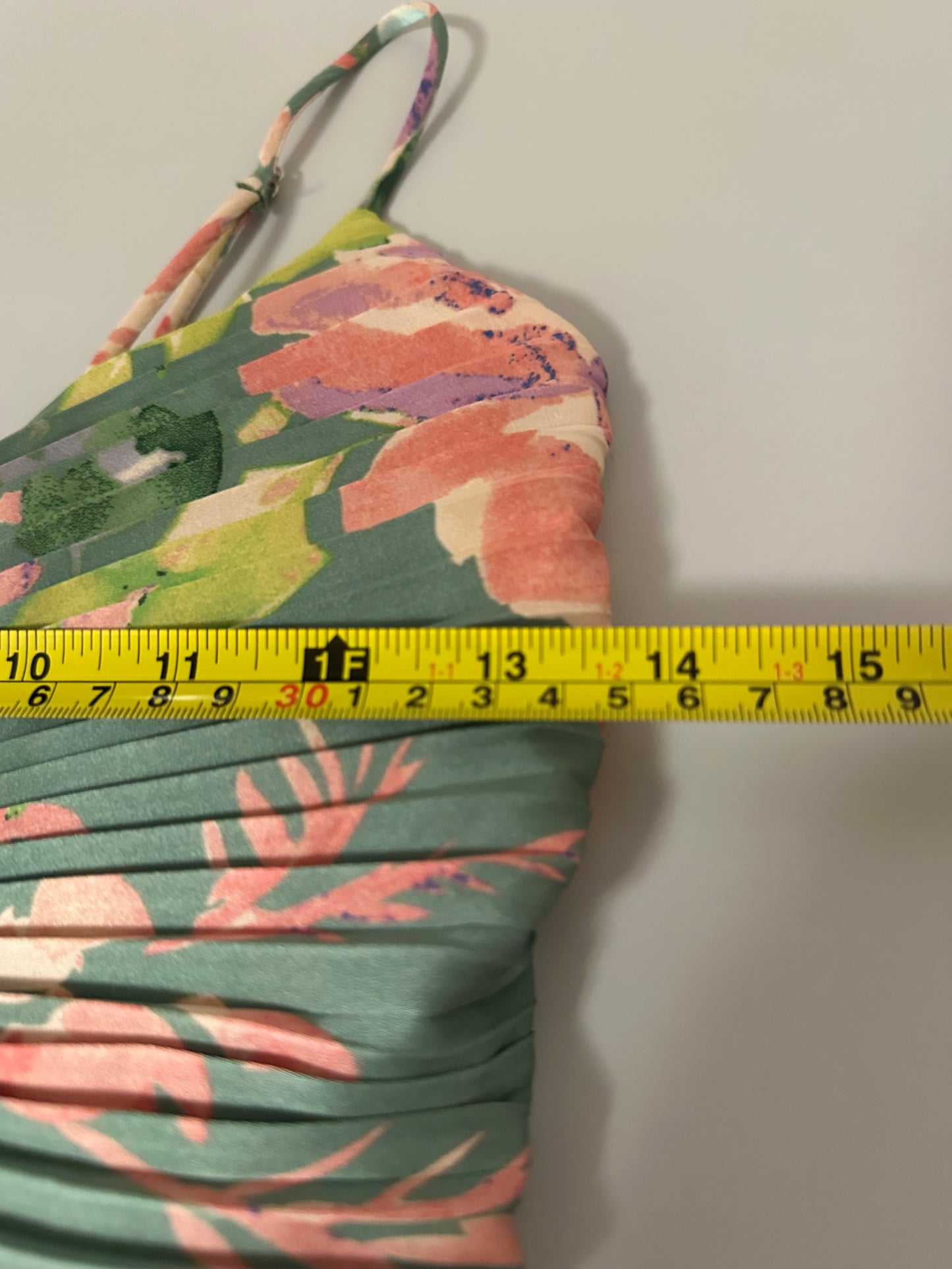 ASTR the Label Women's Floral Spaghetti Strap Pleated Empire Waist Dress Size XS