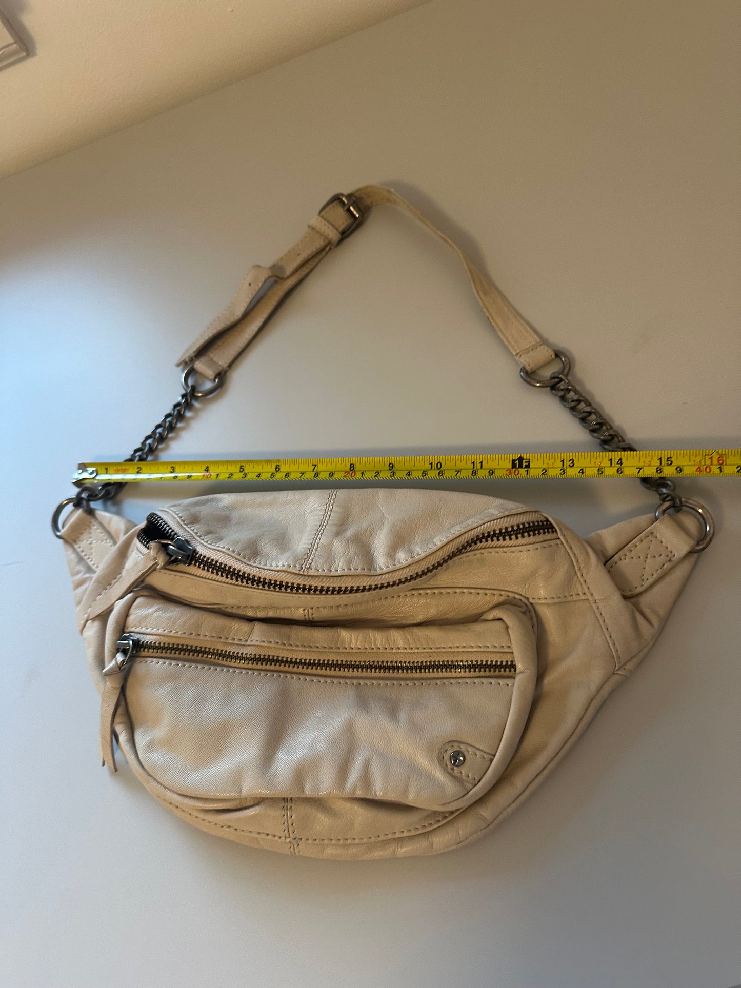 Free People Archer Leather Chain Strap Sling Bag