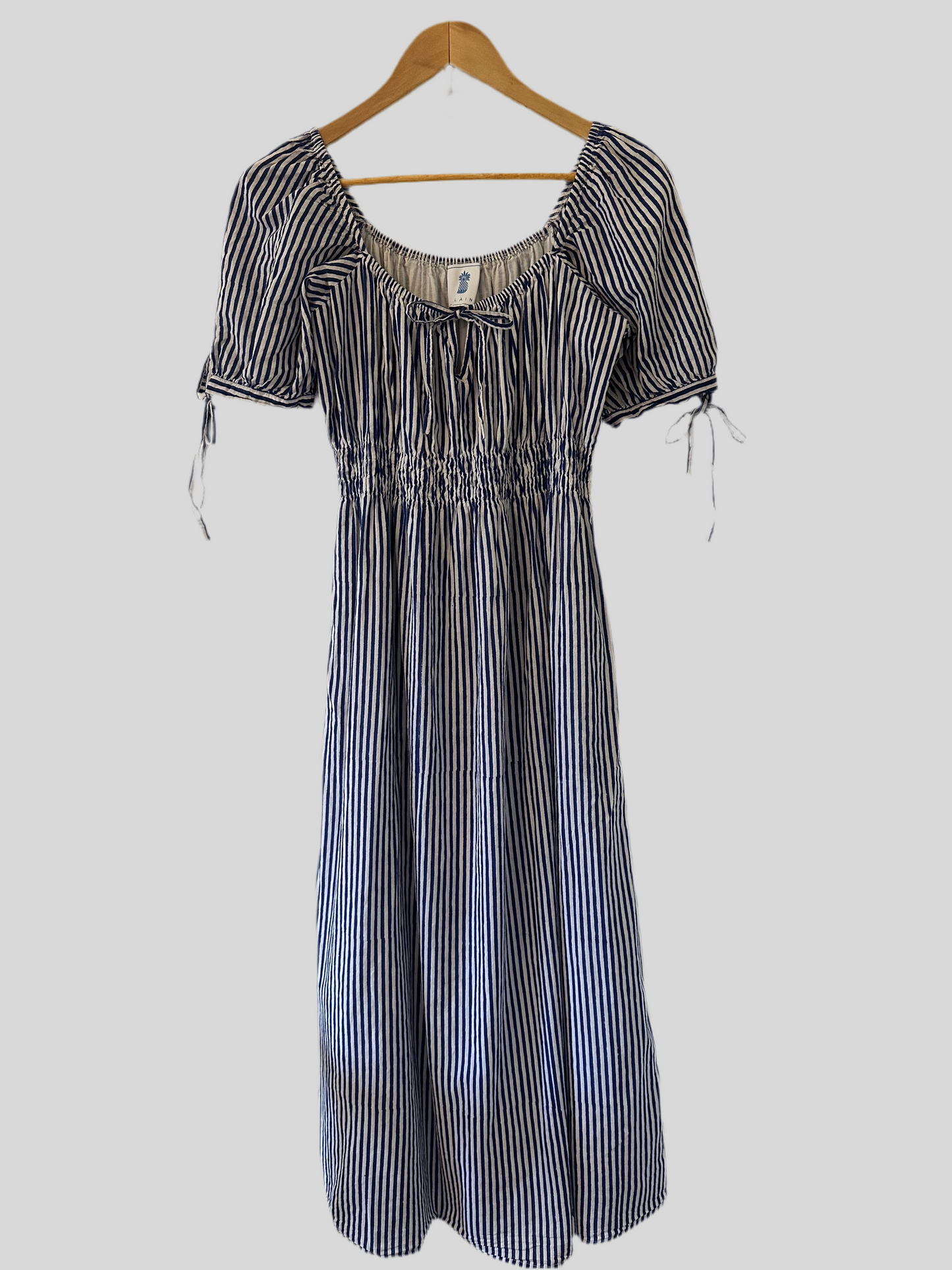 CJ Laing Blue and White Striped Dress Size Medium