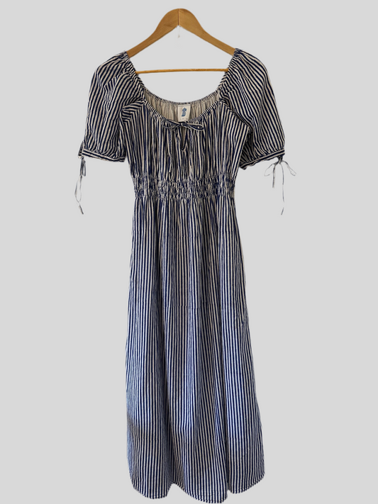 CJ Laing Blue and White Striped Dress Size Medium