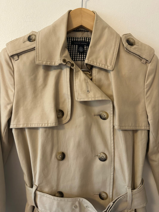 Tommy Hilfiger Classic Beige Trench Coat | Size XS