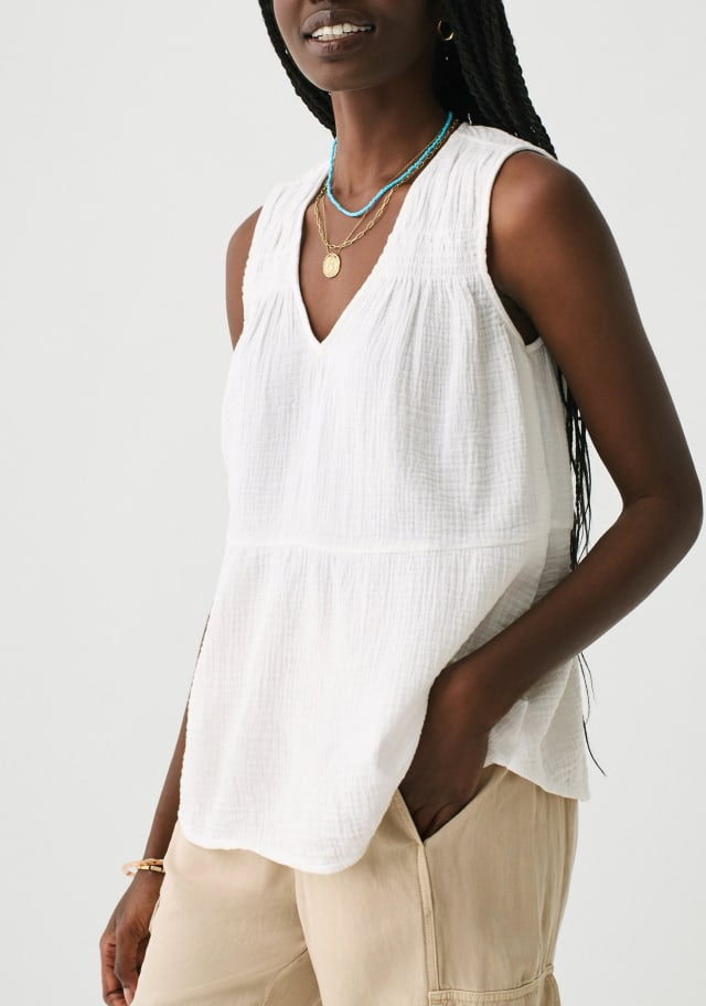 Faherty Dream Cotton Gauze Ainsley Top Size Medium