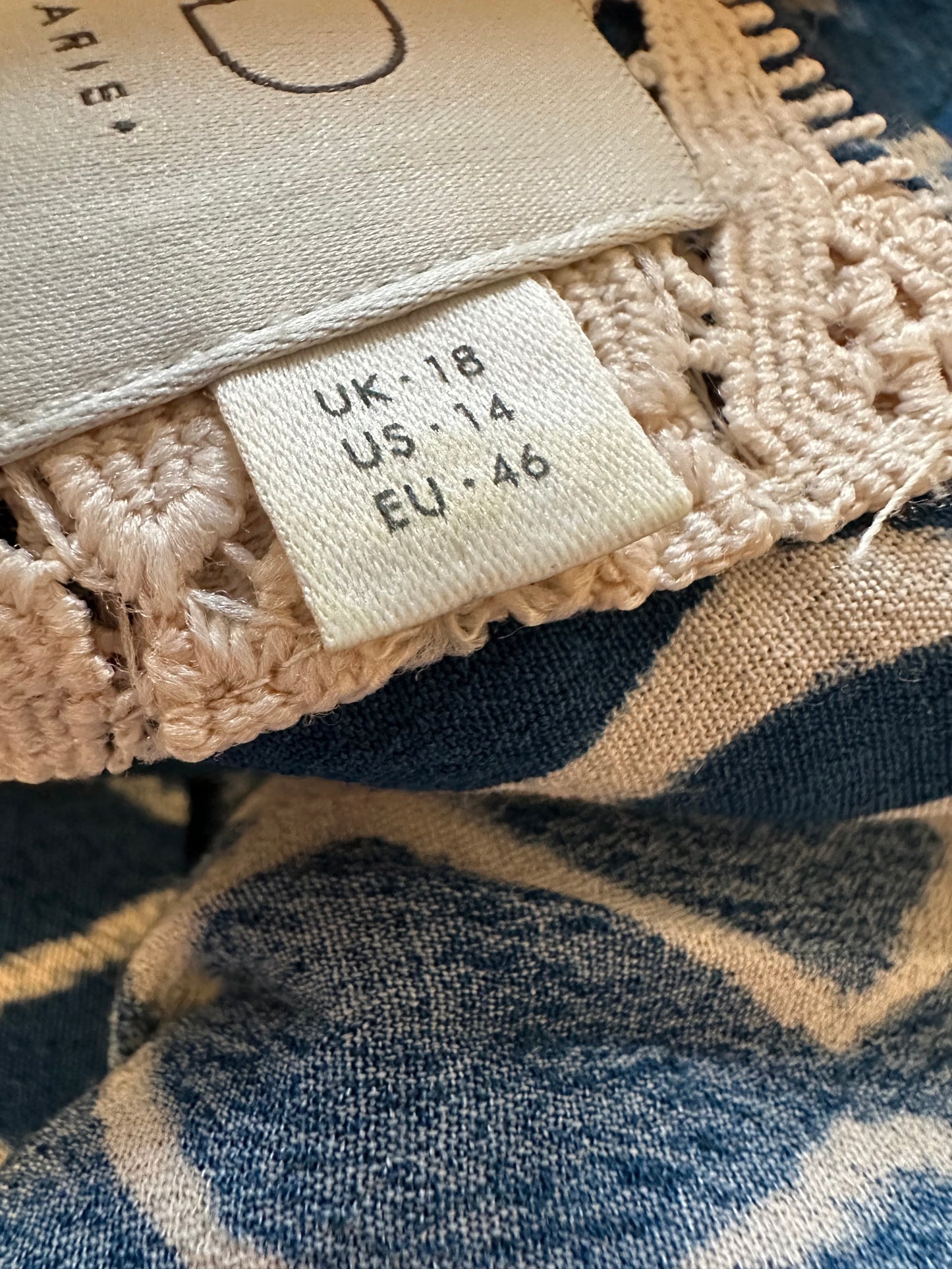 Anthropologie HD in Paris Archipelago V-Neck Mini Dress in Blue | Size 14