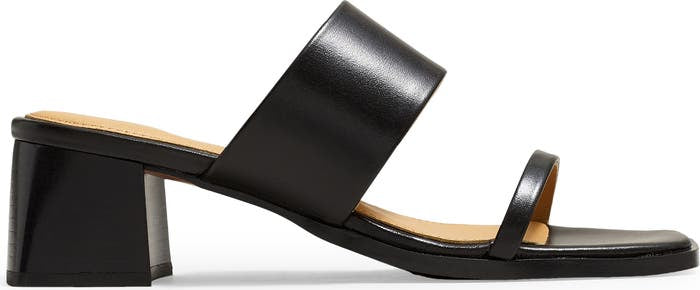Madewell Roni Keira Block Heel Sandal in Black Leather - Size 9.5
