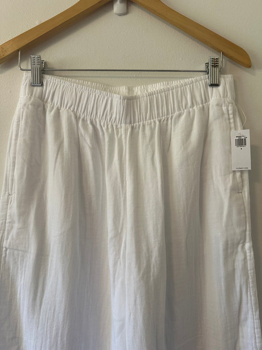 NWT Old Navy Cotton White Wide Leg Elastic Waist Pants | Size Small