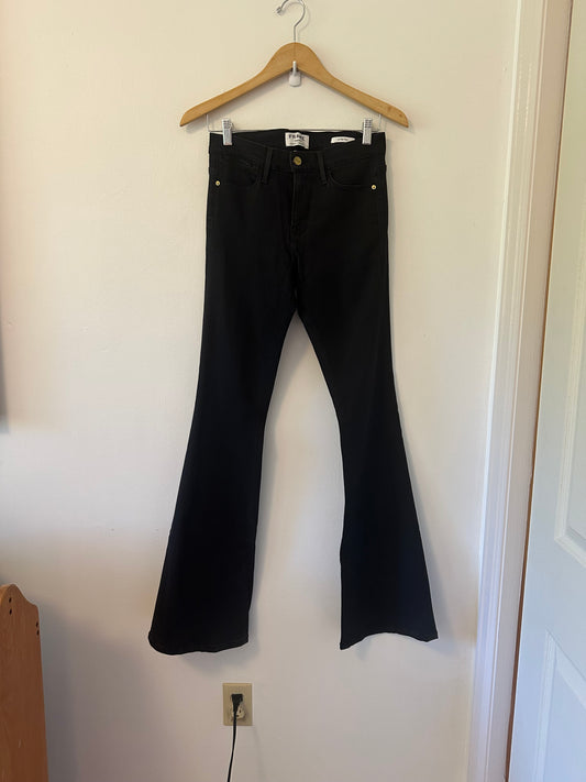 Frame Denim - Le High Black Flare Stretch Jeans | Size 28