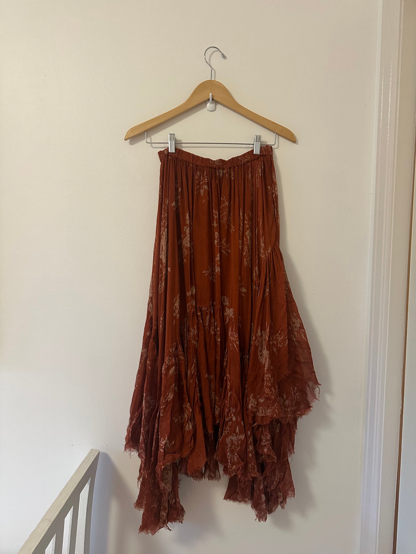 FP One Free People Bohemian Rust Maxi Skirt - Size Small