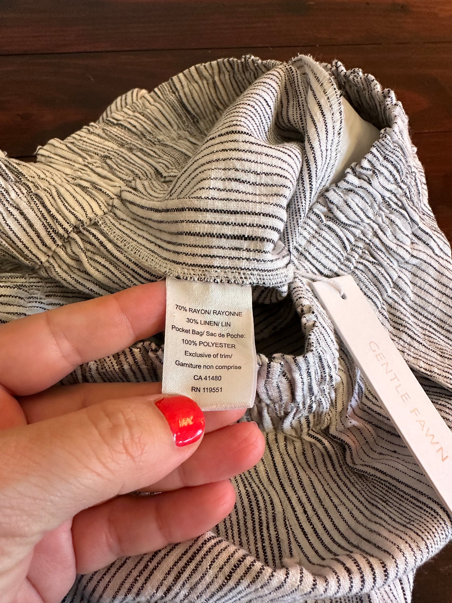 Gentle Fawn New Shore Shorts in Black Stripe - Size Medium