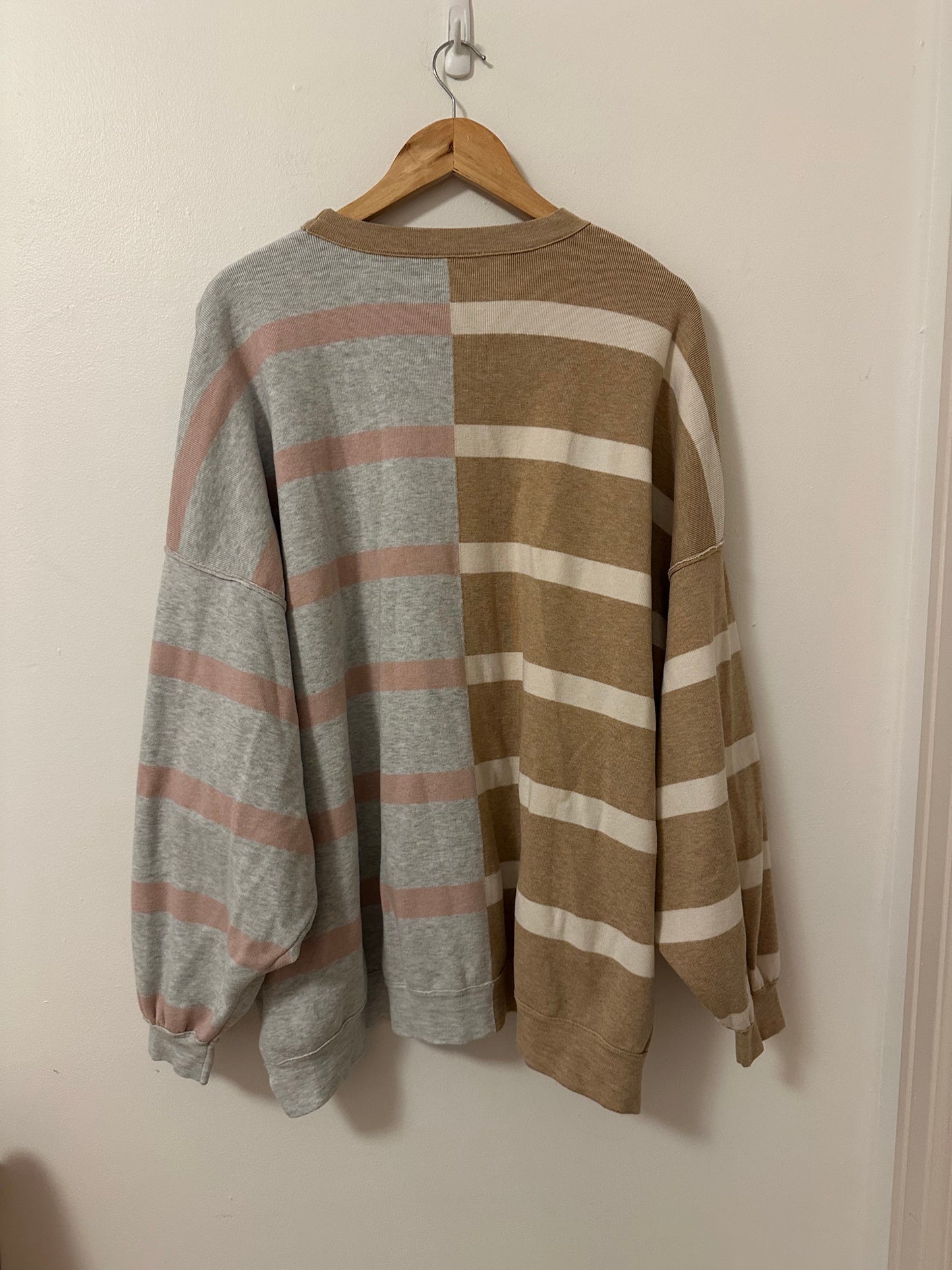 Free People Uptown Stripe Oversized Pullover Sweater | Size Small