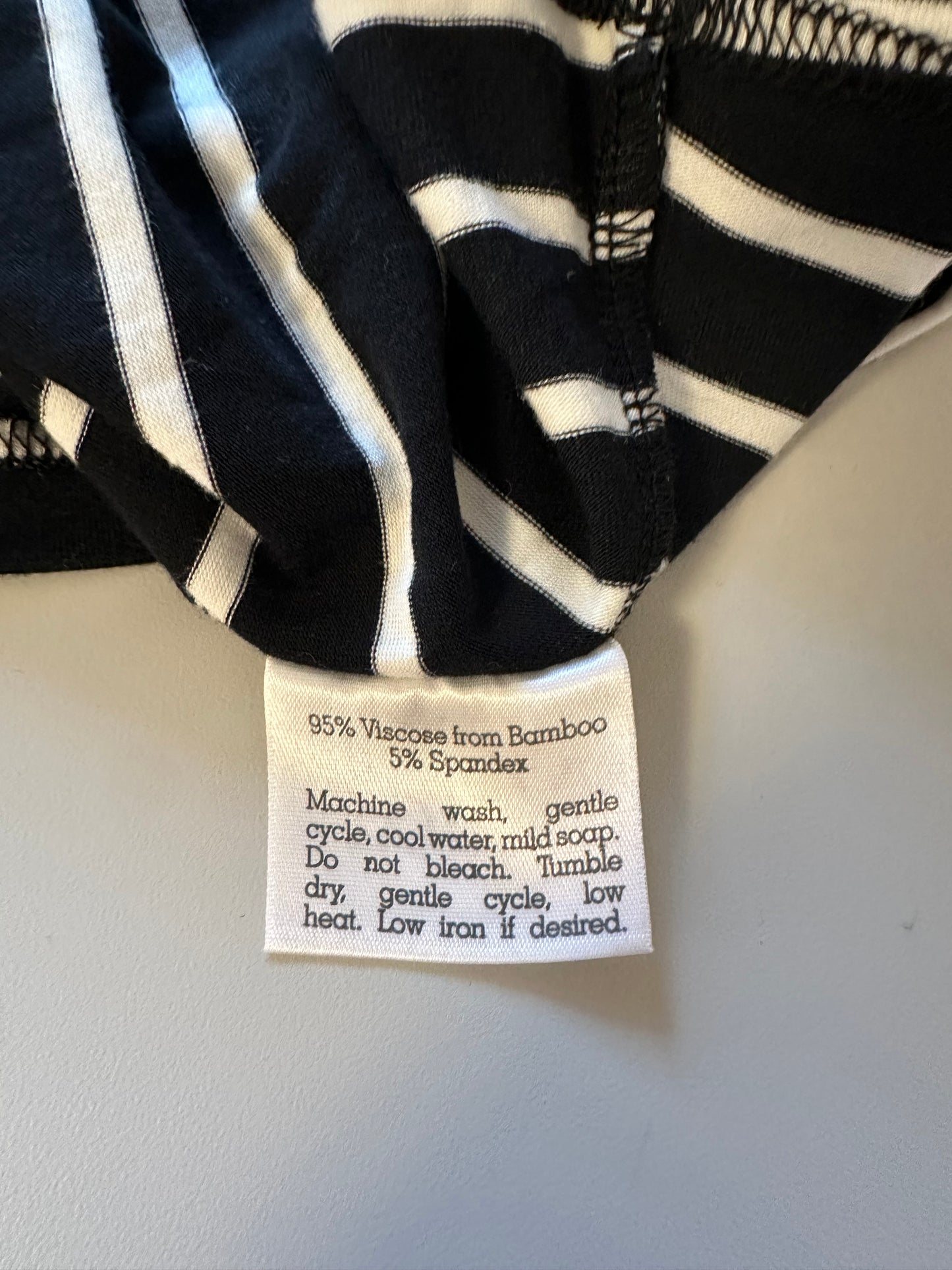 Yoga Long Sleeve Navy and White Striped Dress | Size Small