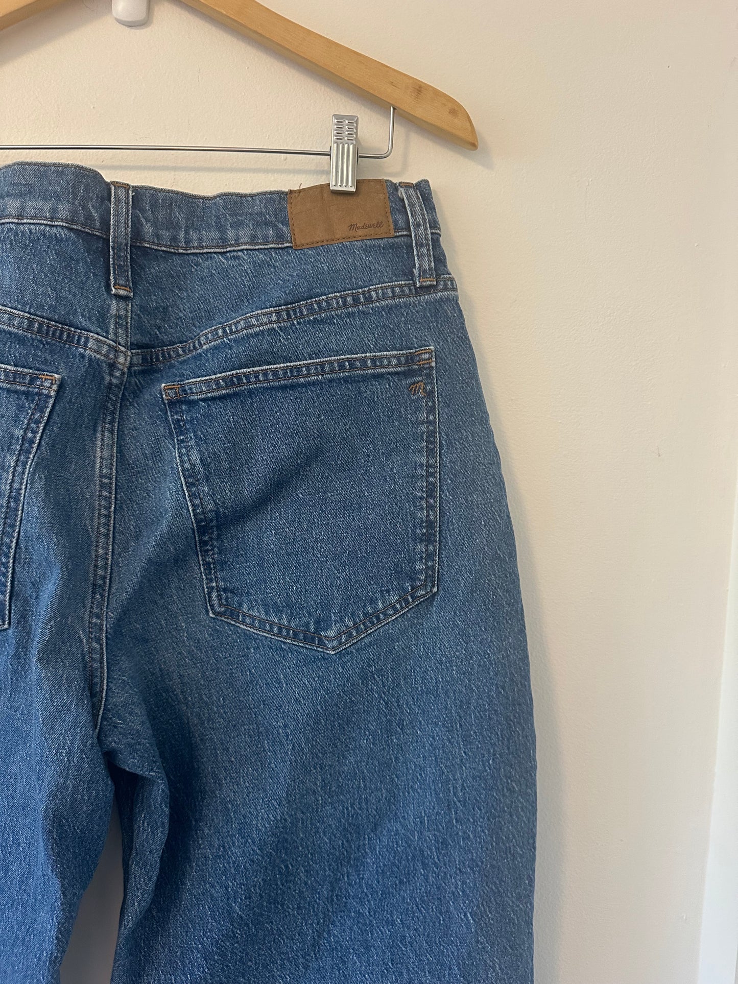 Madewell The Perfect Vintage Wide-Leg Crop Jeans in Blue - Size 32P