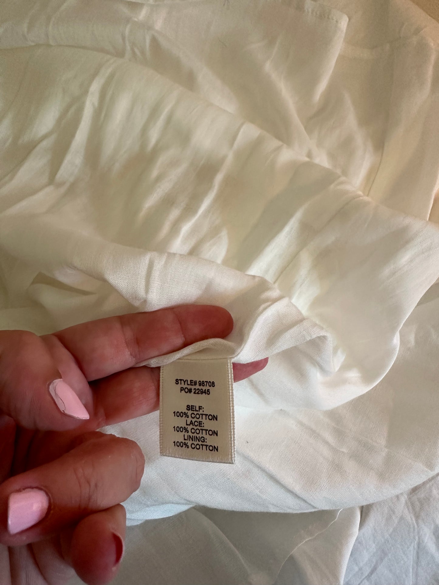 Skies Are Blue White Lace Sleeve Dress - Size Large