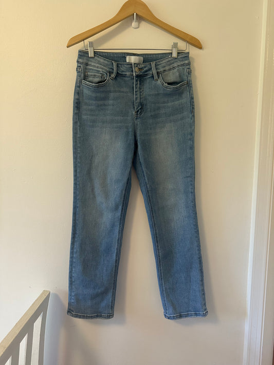 Vervet Perfect For Now High Rise Crop Slim Straight Jeans in Light - Size 28