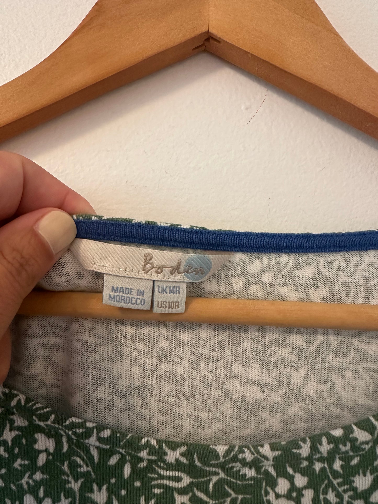 Boden Green Floral Dress - Size 10