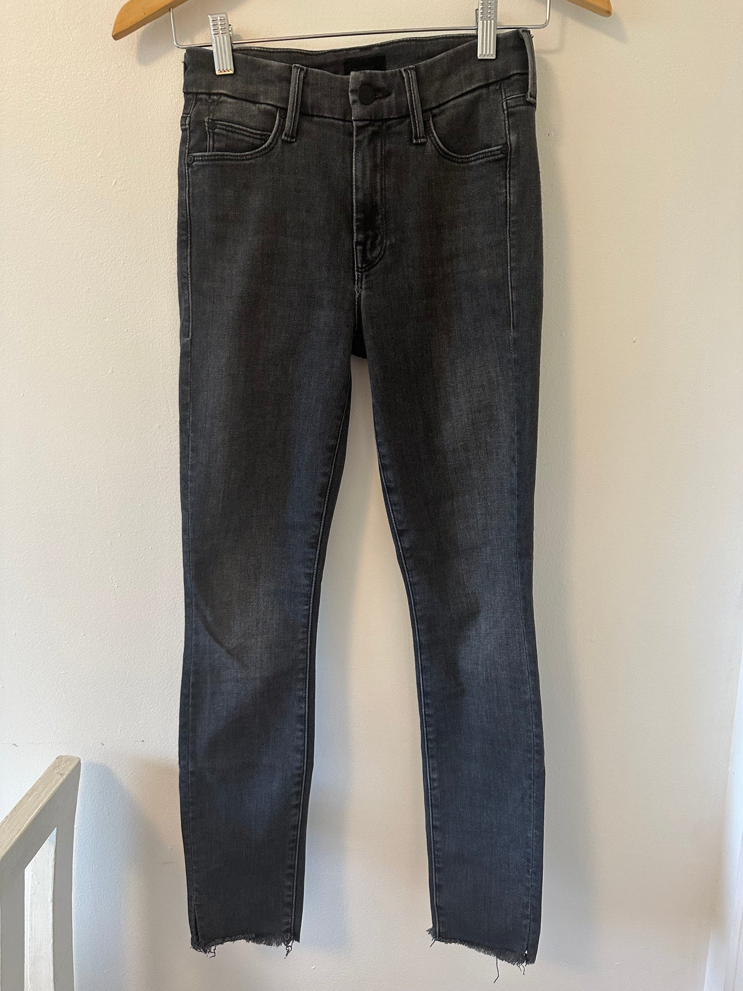MOTHER The Looker Sacred Slit Ankle Jeans in Dear Mr. Black - Size 24