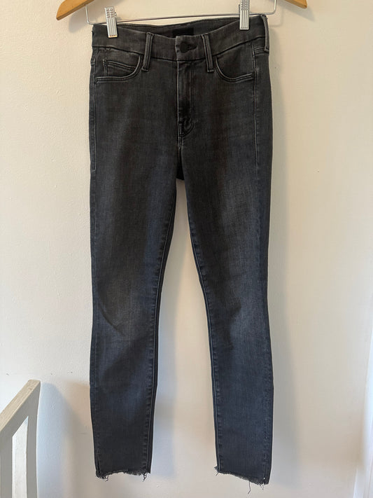MOTHER The Looker Sacred Slit Ankle Jeans in Dear Mr. Black - Size 24