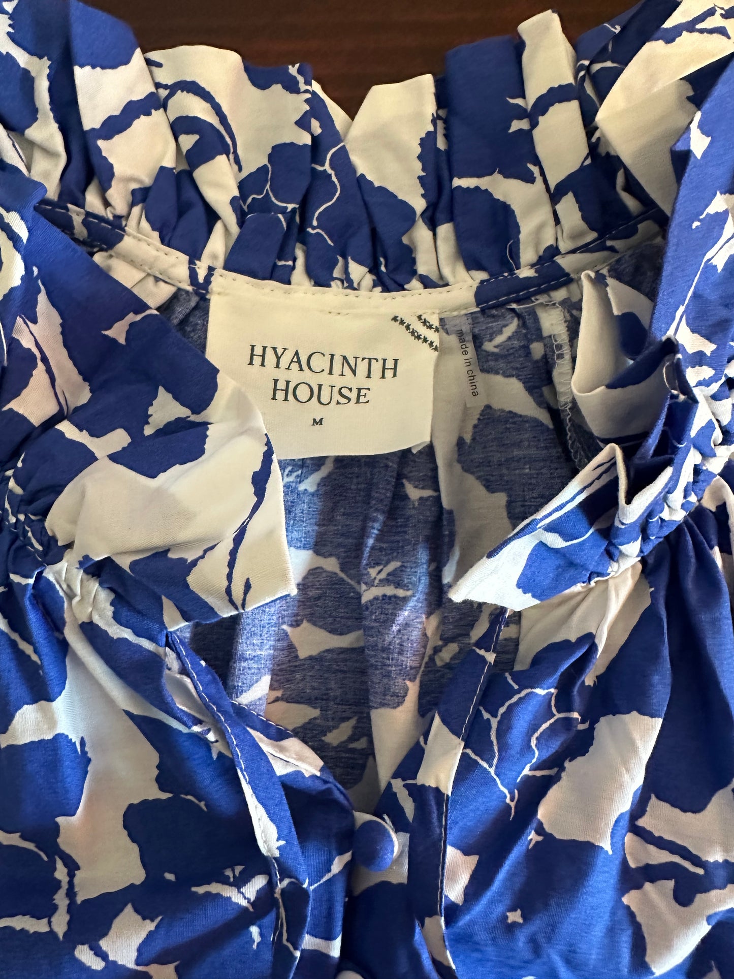 NWT Tuckernuck Hyacinth House Blue & White Floral Thea Mini Dress Size Medium