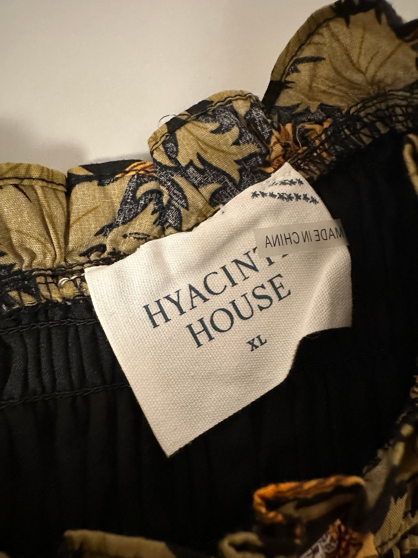 NWT Hyacinth House Tuckernuck Olive Leafy Floral Smocked Smythe Midi Dress | XL