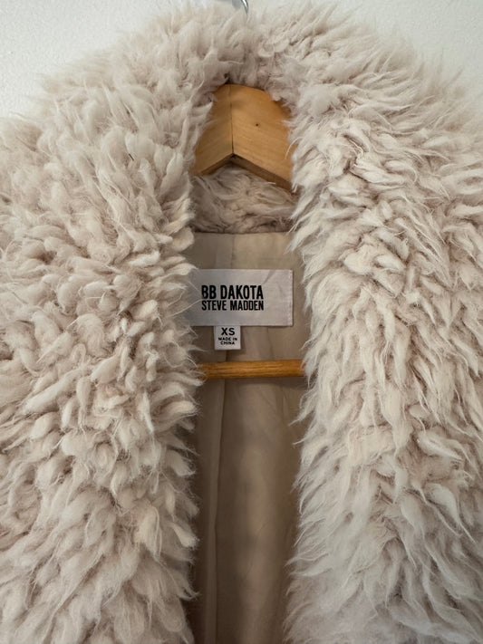BB Dakota Steve Madden Faux Fur Fleece Open Front Vest - Size XS