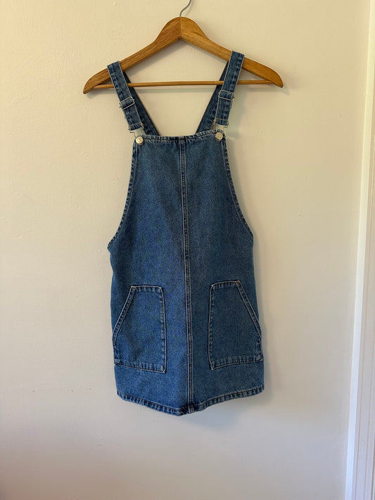Topshop Denim Overall Mini Dress with Pockets | Size 2