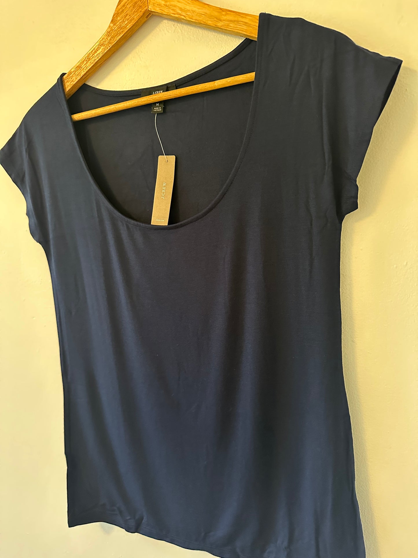 J. Crew NWT Dark Blue Short Sleeve Ballet Neck Tee | Size Medium
