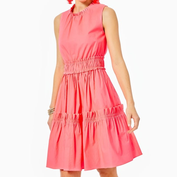 Lily Pulitzer Elina Coral Sleeveless Stretch Dress - Size 10